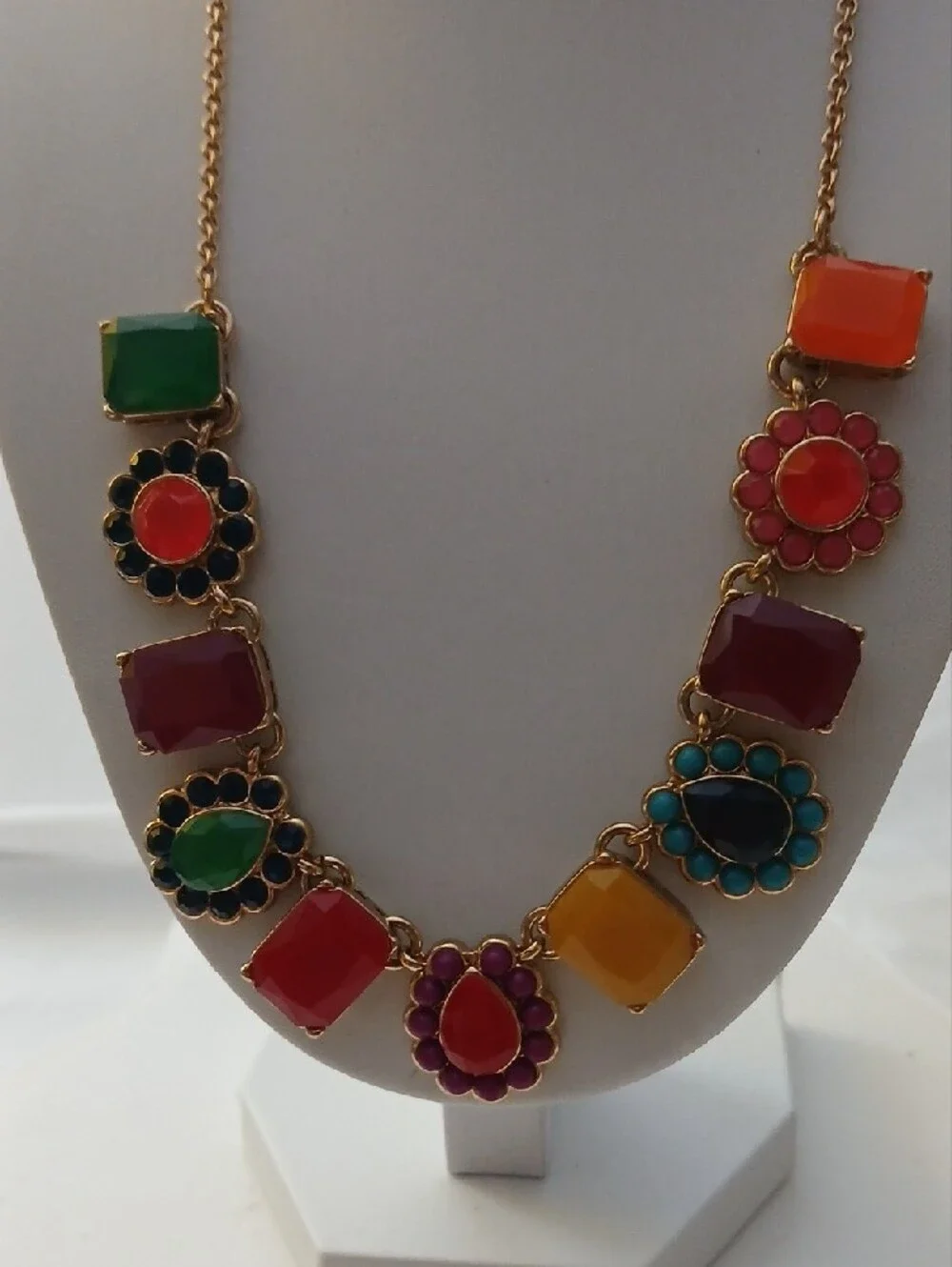 Kate Spade Colorful Multi-Stone Statement Necklace - Gold Tone
